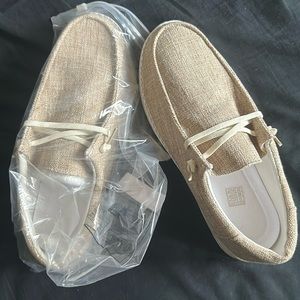 Women’s khaki color slip on shoes